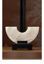 Imitate Jade Marble Semi-circular Ornaments Desk Decoration Natural Stone Sculpture Creative Crafts Room Aesthetic Decor