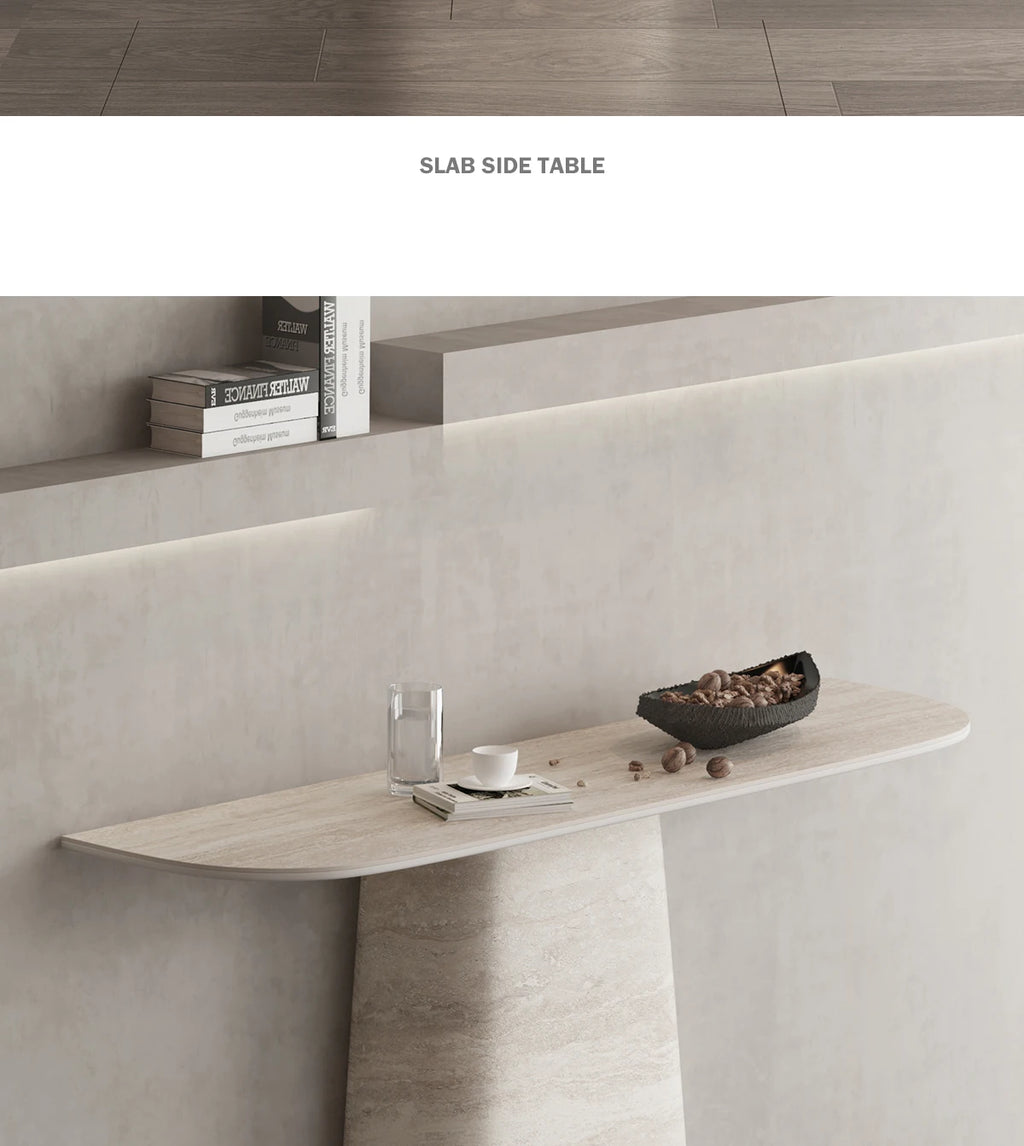 Any Size Custom Travertine Pattern Entryway Console Table Coffee Table Luxury Minimalist Living Room Side Accent Table Furniture