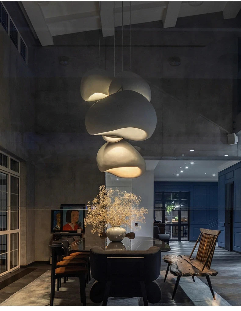 Nordic Wabi Sabi Ceiling Chandelier Modern E27 LED Dining Table Pendant Lights for Living Room Bedroom Loft Decor Hanging Lamp