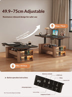 Any Size Custom Nordic Style Electric Lift Coffee Table Sturdy Durable Living Room Home Luxury Multi Functional Tea Table Furnit
