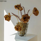 Creative Transparent Wrinkle Glass Vase Desk Decoration Flower Arrangement Hydroponics Flower Pots Floral Vases Modern Decor