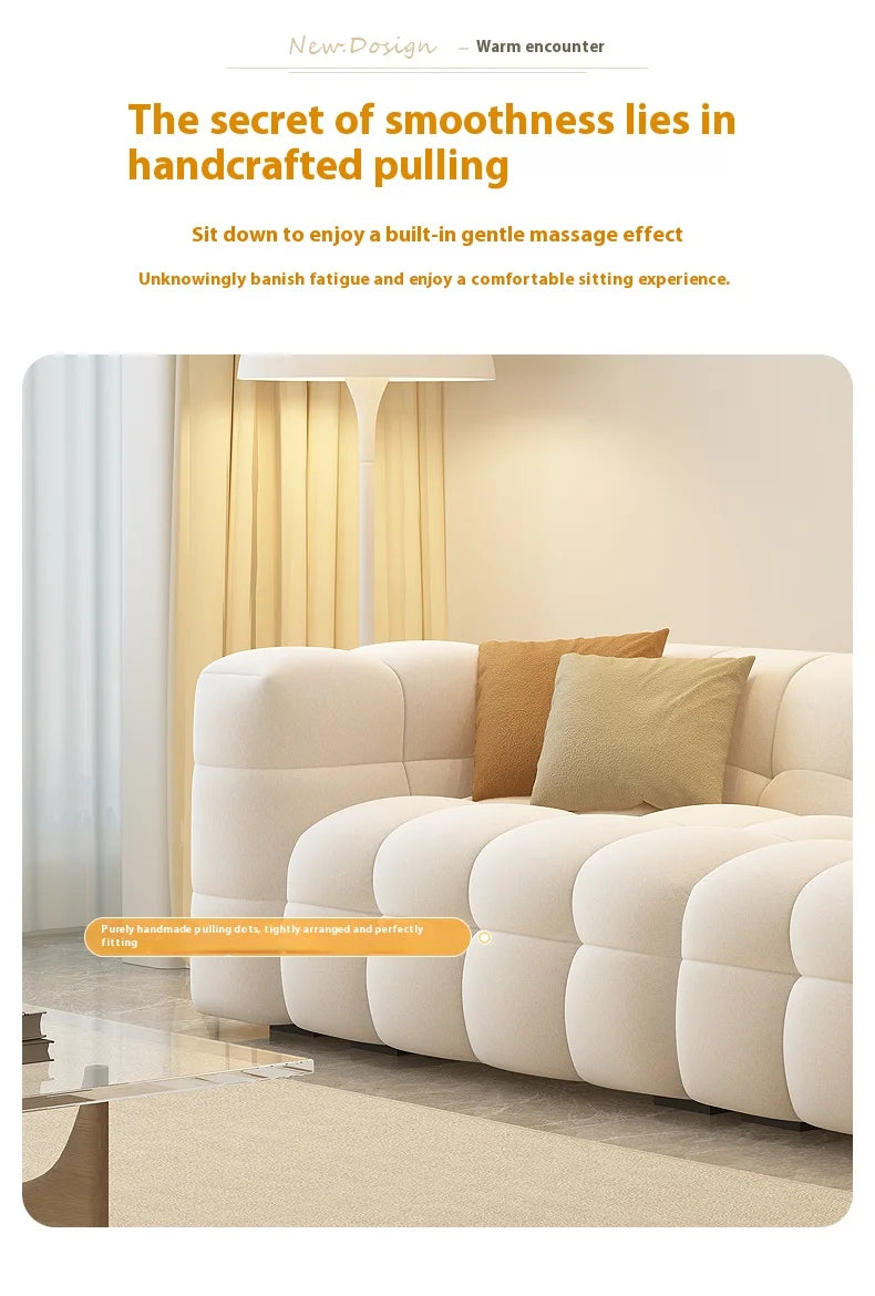 Straight row Split design soft bread module sofa berber fleece comfortable living room sofa apartment home furniture accessories