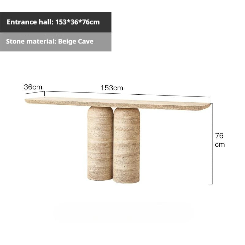 Any Size Custom Italian Travertine Entryway Console Luxury Wall Mounted Hall Table Villa Heat Scratch Resistant Anti Bacterial S