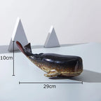 Creative Whale Ceramic Sculpture Modern Crafts Porcelain Ornaments Desk Decoration Simulated Whale Statue Room Aesthetic Decor