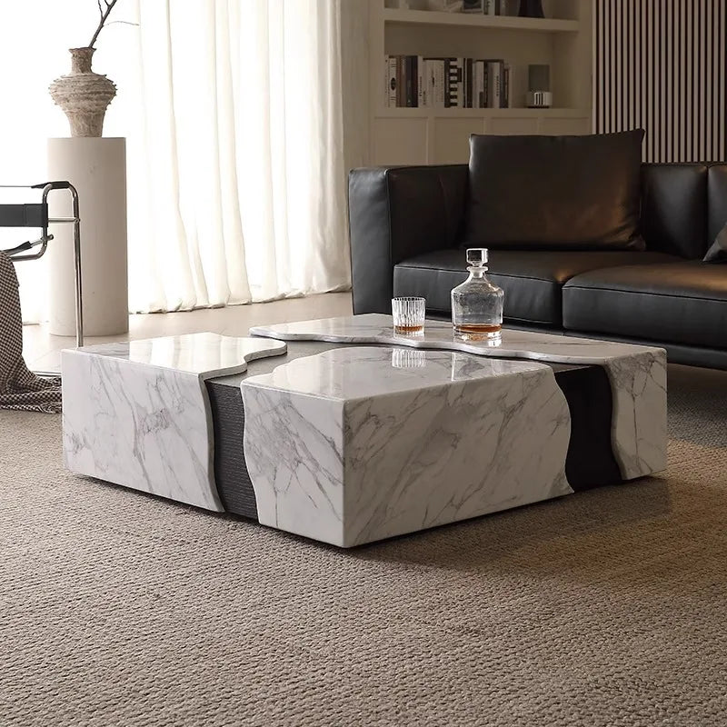 Any Size Custom Square Marble Coffee Table Italian Minimalist Viral Design Spacious Living Room Heat Scratch Resistant Customiza