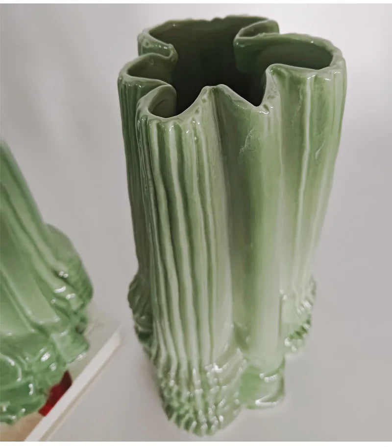 Creative Stacking Ceramic Vase Minimalism Flower Pots Desk Decoration Flowers Arrangement Floral Vases Room Aesthetic Decor