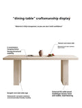 Luxury Travertine Pattern Stone Dining Table, Cream Mid-Century Style for Small Space, Stain & Heat Resistant, Customizable