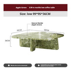 Designer Natural Marble Coffee Table Set, Italian Minimalist High-Low Nesting Tables for Small Space, Heat & Scratch Resistant