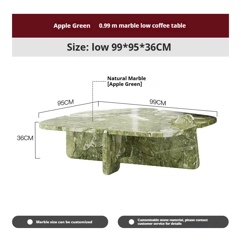 Designer Natural Marble Coffee Table Set, Italian Minimalist High-Low Nesting Tables for Small Space, Heat & Scratch Resistant