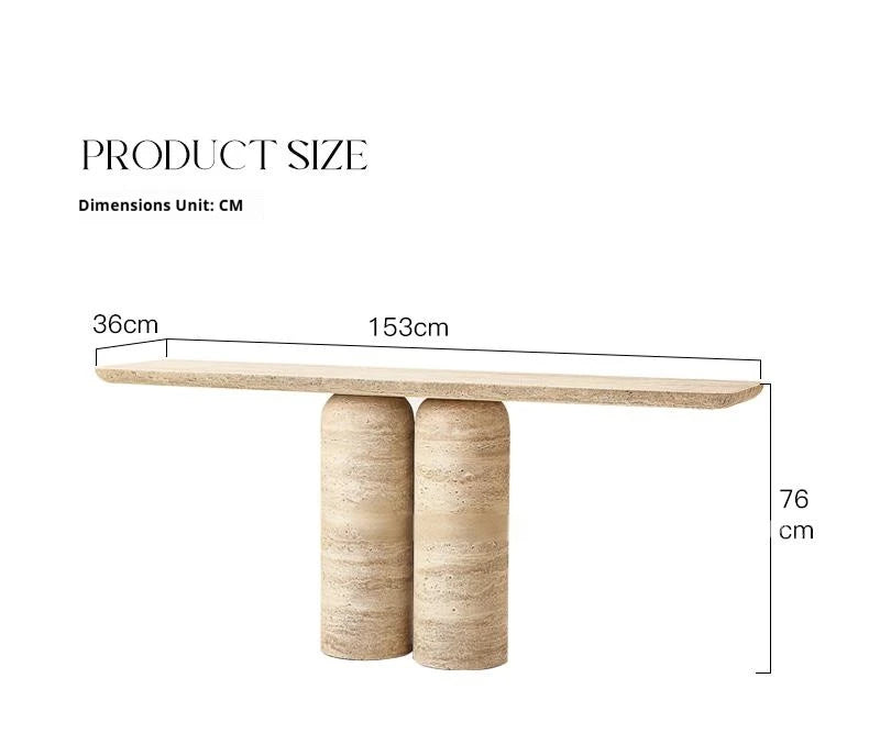 Any Size Custom Italian Travertine Entryway Console Luxury Wall Mounted Hall Table Villa Heat Scratch Resistant Anti Bacterial S