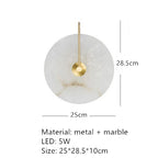 Nordic Modern Designer Minimalist Marble Circular Wall Lamp Corridor Study Bedroom Bedside Led Lights Tv Background  Decor
