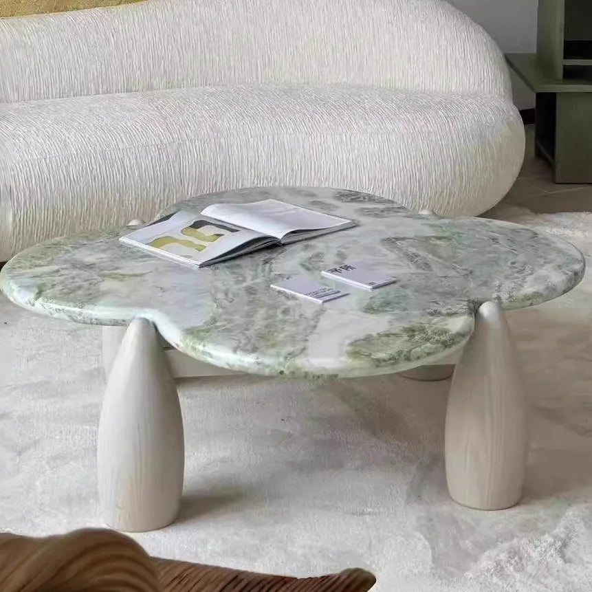 Mountain Stream Coffee Table, Vintage Marble Design for Small Space, Modern Luxury, Heat & Scratch Resistant, Customizable