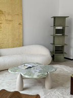Mountain Stream Coffee Table, Vintage Marble Design for Small Space, Modern Luxury, Heat & Scratch Resistant, Customizable