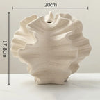 Creative Irregular Wrinkle Vase Abstract Crafts Ceramic Flower Pots Desk Decoration Porcelain Flowers Arrangement Floral Vases