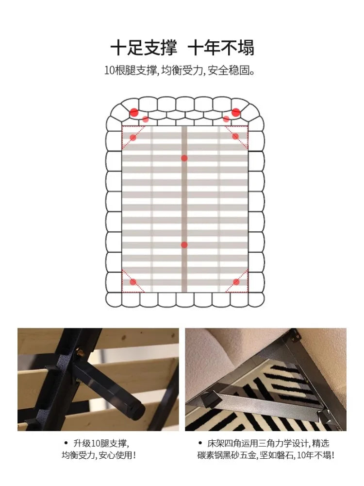 Lambswool Floating Bed Aesthetics Princess Wedding High End Quality Bed Modern Apartment Confortable Muebles Bedroom Furniture