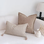 Coffee Brown Maillard Cushion Cover Retro Geometric Jacquard Pillow Case Wabi Sabi Pillow Covers Decorative Modern Luxury Home