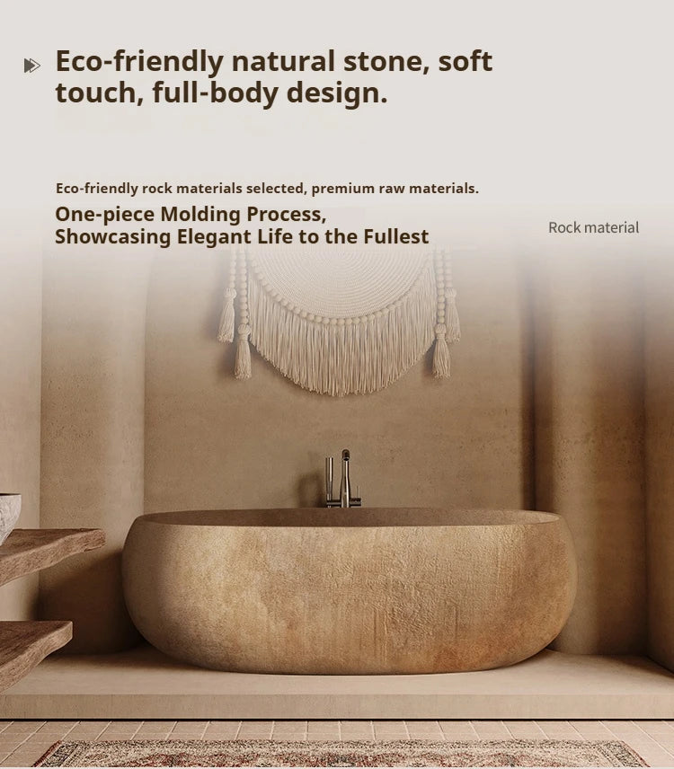 Any Size Custom Retro Oval Bathtub Compact Freestanding Soaking Tub Home Bathroom All Spaces Heat Retention Easy Clean Body Cont