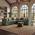 Modular Sectional Sofa, Deep Seat Chenille Couch with High Density Foam Cushions, 3-Seat Modern Minimalist Sofa Customized