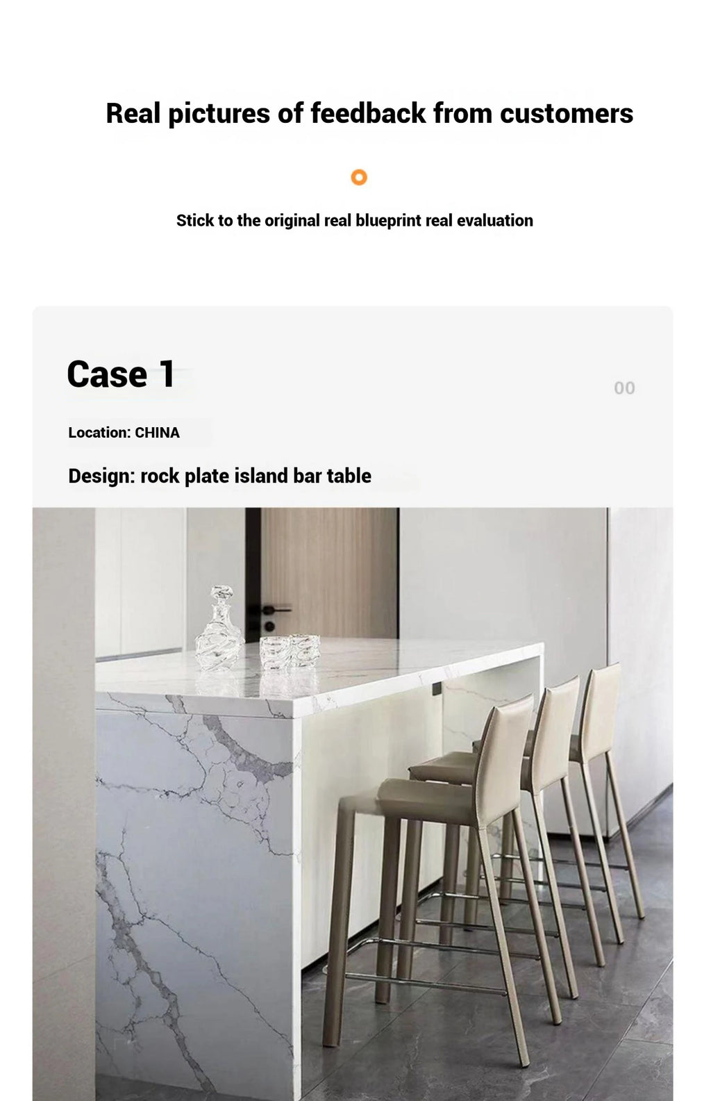Quartz Stone Breakfast Bar, Kitchen Island with Dining Table & Cabinet, Stain Resistant & High Hardness, Custom Modern Design