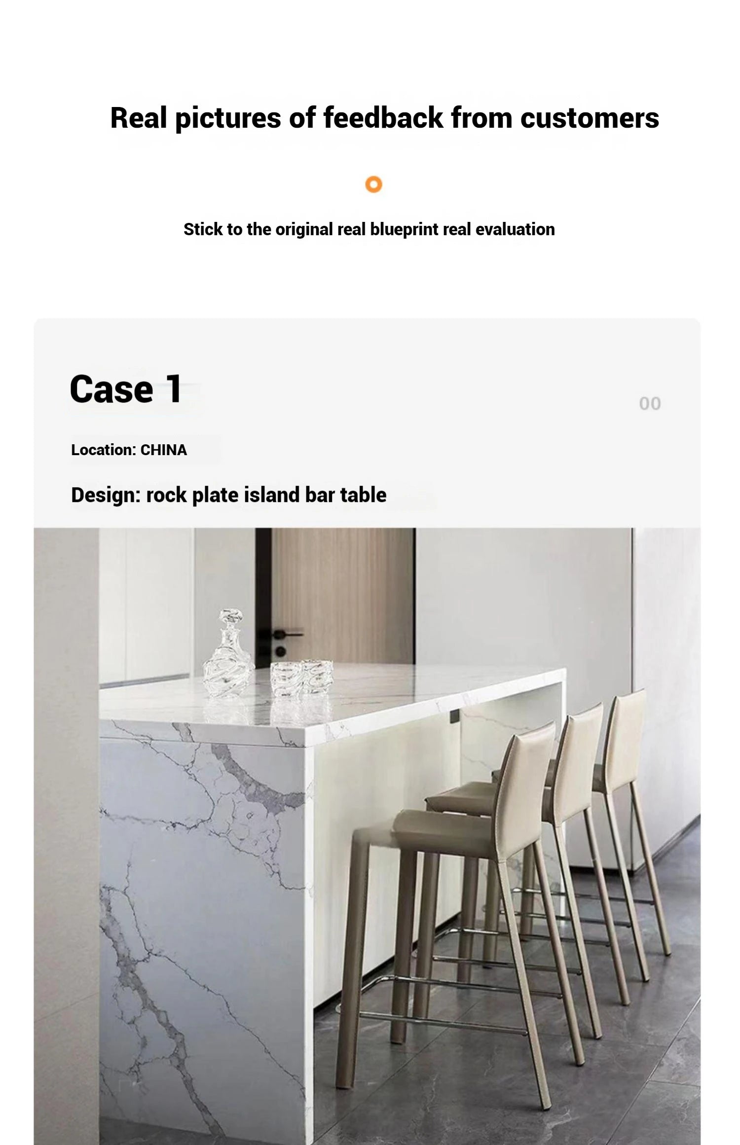 Quartz Stone Breakfast Bar, Kitchen Island with Dining Table & Cabinet, Stain Resistant & High Hardness, Custom Modern Design