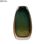 Multi-layer Painted Gradient Glass Vase Hydroponics Flower Pots Desk Decoration Artificial Floral Flowers Arrangement Vases