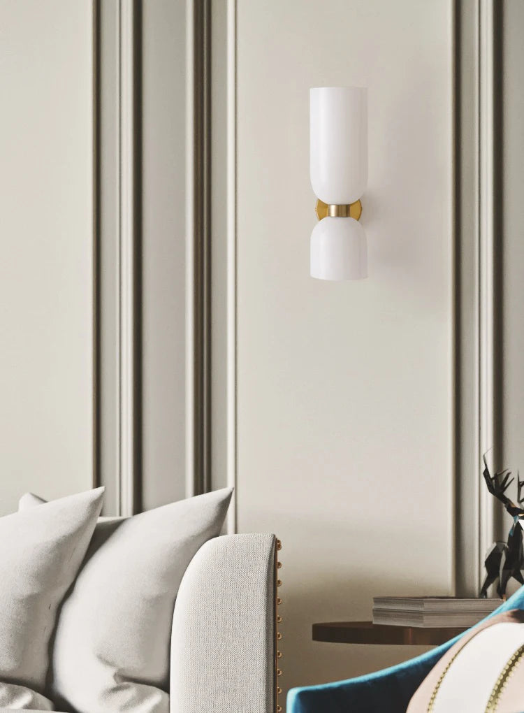Nordic minimalist creative glass wall lamp hallway foyer bedroom living room bedside lamp study art light luxury wall lamp