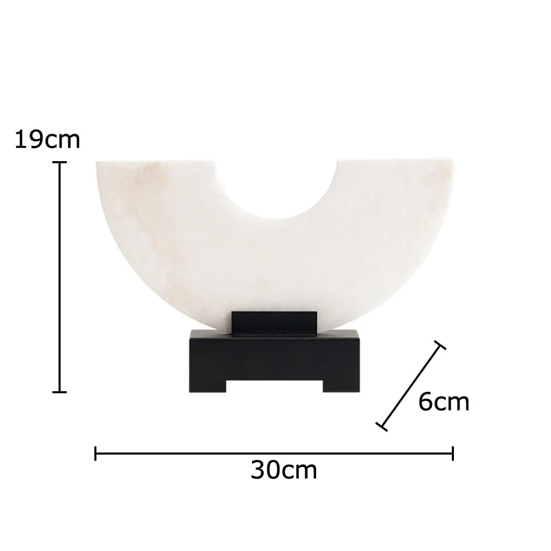 Imitate Jade Marble Semi-circular Ornaments Desk Decoration Natural Stone Sculpture Creative Crafts Room Aesthetic Decor