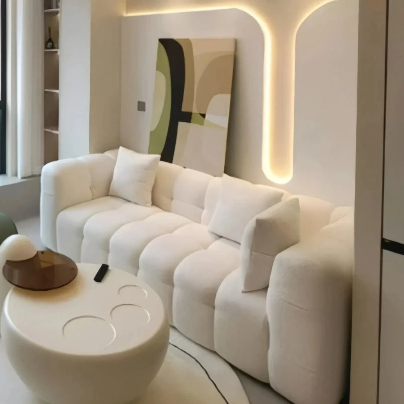 Straight row Split design soft bread module sofa berber fleece comfortable living room sofa apartment home furniture accessories