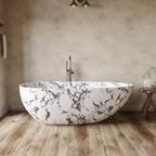 Any Size Custom Italian Luxury Egg Shaped Bathtub Freestanding Soaking Tub Villa Bathroom Spa Whirlpool Tub Modern Luxury Design