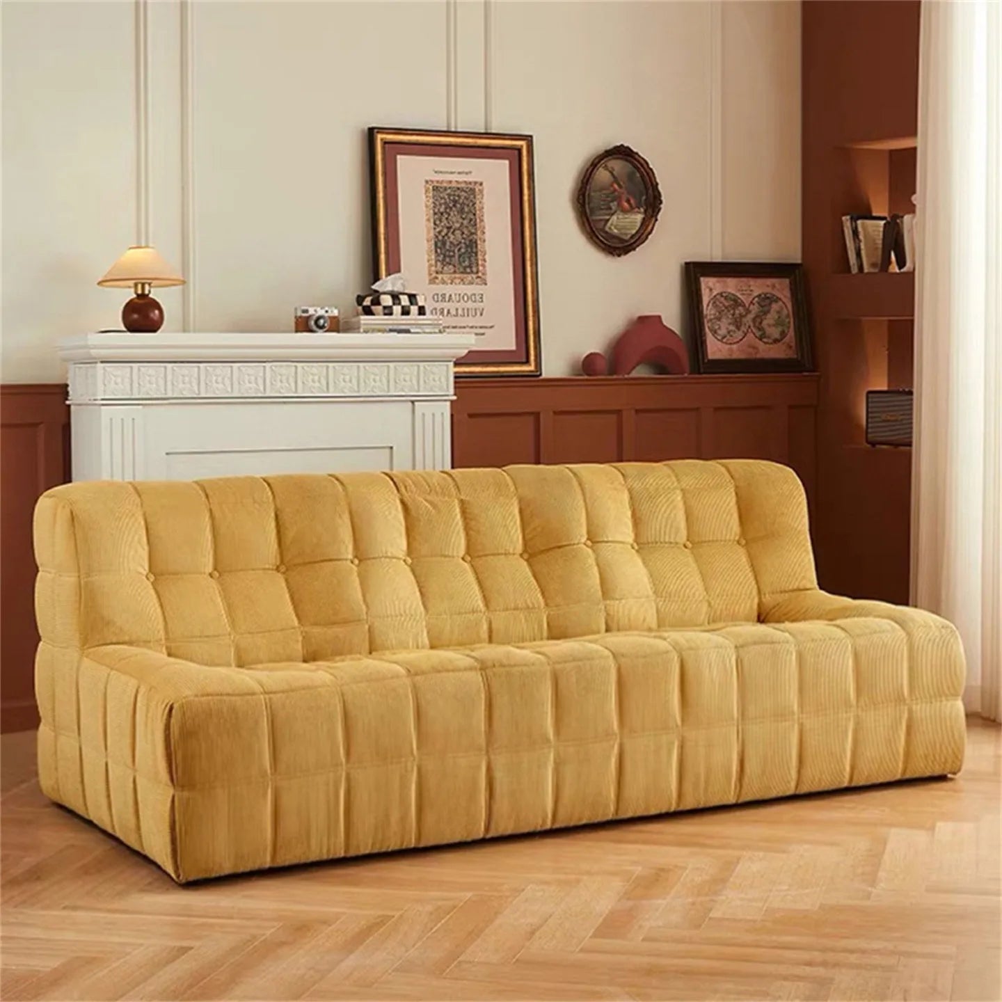 Any Size Custom Chenille Togo Lazy Sofa 6 Pleats 5 Buttons Plump Filling Compressed Shipping Multi Colors Available Cozy Living