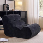 Vacuum Compressed Caterpillar Chair, Mid-Century Hugging 3D Seat with 5-Zone Support, High-Elasticity Sherpa Foam, Small Space