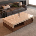 Any Size Custom Walnut Travertine Coffee Table Luxury Artisan Minimalist Heat Scratch Resistant Mansion Living Room Furniture