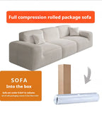 Frameless Tofu Block Sofa, Wabi-Sabi Chenille Fabric with 5-Zone Support, Heavy-Duty & High-Density Foam, Minimalist Design