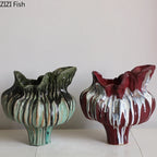 Wabi Sabi Style Painted Porcelain Vase Plant Pots Table Decoration Flowers Arrangement Floral Vases Room Aesthetic Decor
