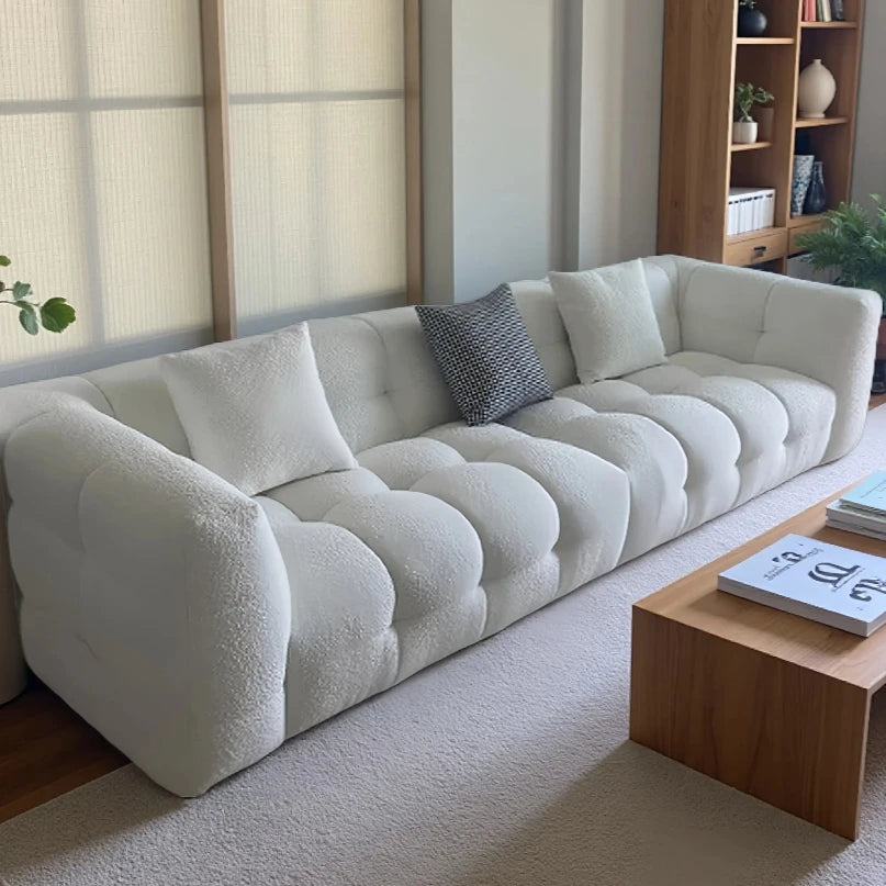 Straight row Split design soft bread module sofa berber fleece comfortable living room sofa apartment home furniture accessories