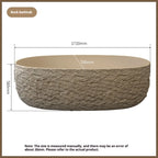 Wabi-Sabi Stone Texture Bathtub, One-Piece Artificial Stone Tub for Home , Heat Retention&Easy Clean, Body Contour, Customizable