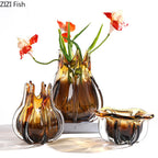 Creative Flower Bud Glass Vase Hydroponics Plant Pot Table Decoration Flowers Arrangement Floral Vases Room Aesthetic Decor