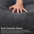121'' 7-Seater Chenille Cloud Couch with Movable Ottoman L/U-Shape Modern Upholstered Sectional Sofa for Living Room Customized