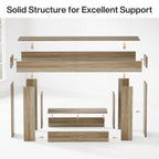 Tribesigns 63" Console Table, Farmhouse 2-Tier Entryway Table with U-Shaped Base, Narrow Long Wood Sofa Table Behind Couch Table