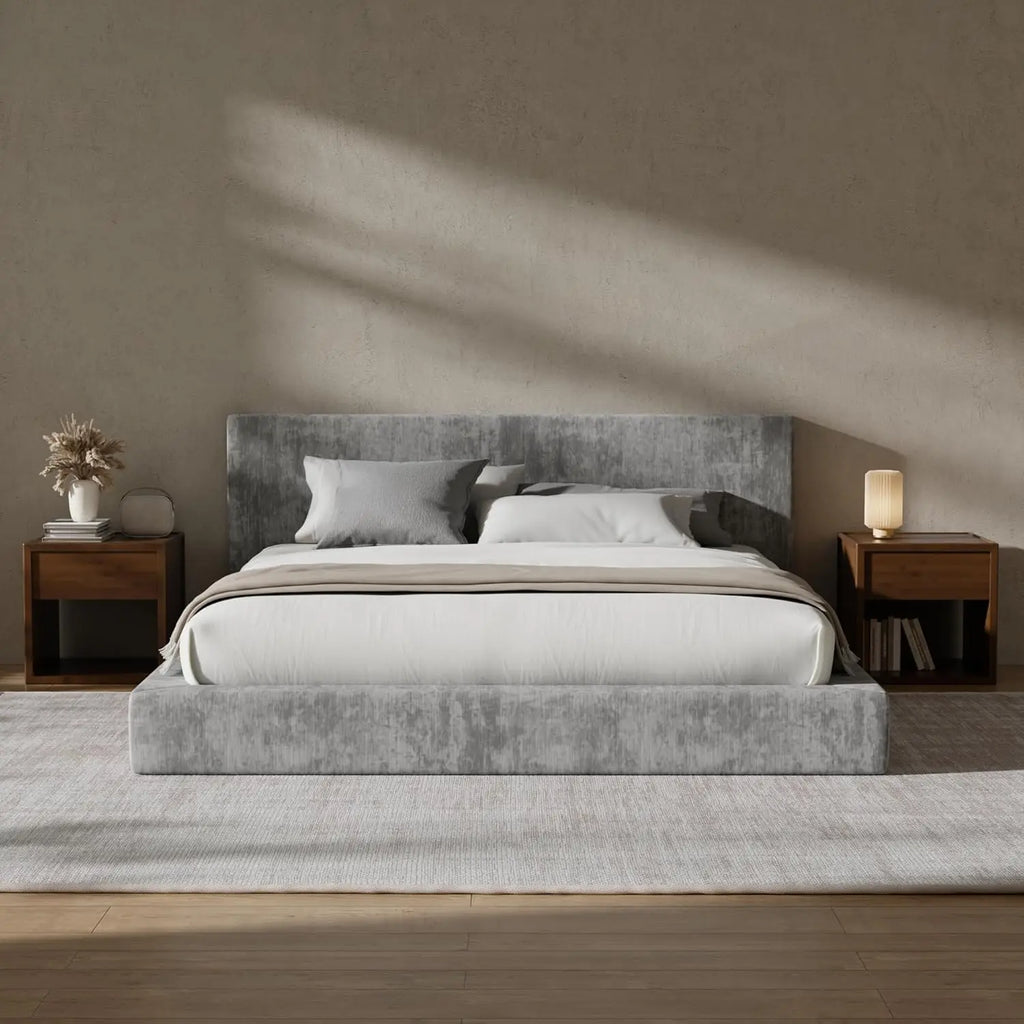 Cloud Upholstered  Bed Frame with Headboard, 5 Inch Foam Padded Platform, No Box Spring, Easy Assembly , Customized