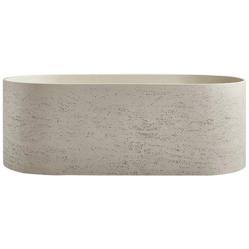 Any Size Custom Japanese Wabi Sabi Cultured Stone Bathtub Artistic Freestanding Soaking Tub Heat Retention Easy Clean Body Conto