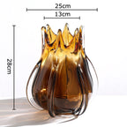 Creative Flower Bud Glass Vase Hydroponics Plant Pot Table Decoration Flowers Arrangement Floral Vases Room Aesthetic Decor