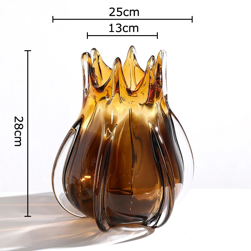 Creative Flower Bud Glass Vase Hydroponics Plant Pot Table Decoration Flowers Arrangement Floral Vases Room Aesthetic Decor