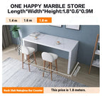 Quartz Stone Breakfast Bar, Kitchen Island with Dining Table & Cabinet, Stain Resistant & High Hardness, Custom Modern Design