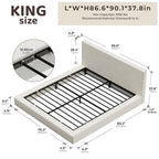 Cloud Upholstered  Bed Frame with Headboard, 5 Inch Foam Padded Platform, No Box Spring, Easy Assembly , Customized