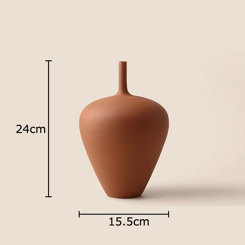 Minimalist Brushed Frosted Ceramic Vase Plant Pots Table Decoration Flowers Arrangement Floral Vases Room Aesthetic Decor