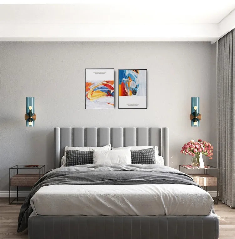 Nordic minimalist creative glass wall lamp hallway foyer bedroom living room bedside lamp study art light luxury wall lamp