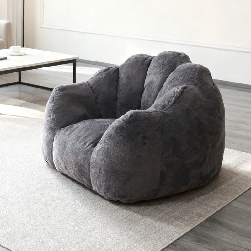 Any Size Custom Rabbit Fur Lazy Sofa Crushed Sponge Filling Soft Wrapped Feeling Vacuum Compressed Shipping Cozy Living Room Cas