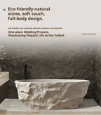 Any Size Custom Zen Inspired Stone Look Bathtub Compact One Piece Freestanding Tub Mansion Bathroom Heat Retaining Easy Clean Bo