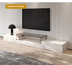Any Size Custom Italian Luxury Stone TV Console Modern Entertainment Wall Fireplace Waterproof Scratch Proof EO Certified Living